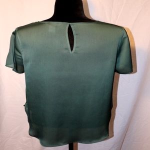 Silk Olive Dress Blouse